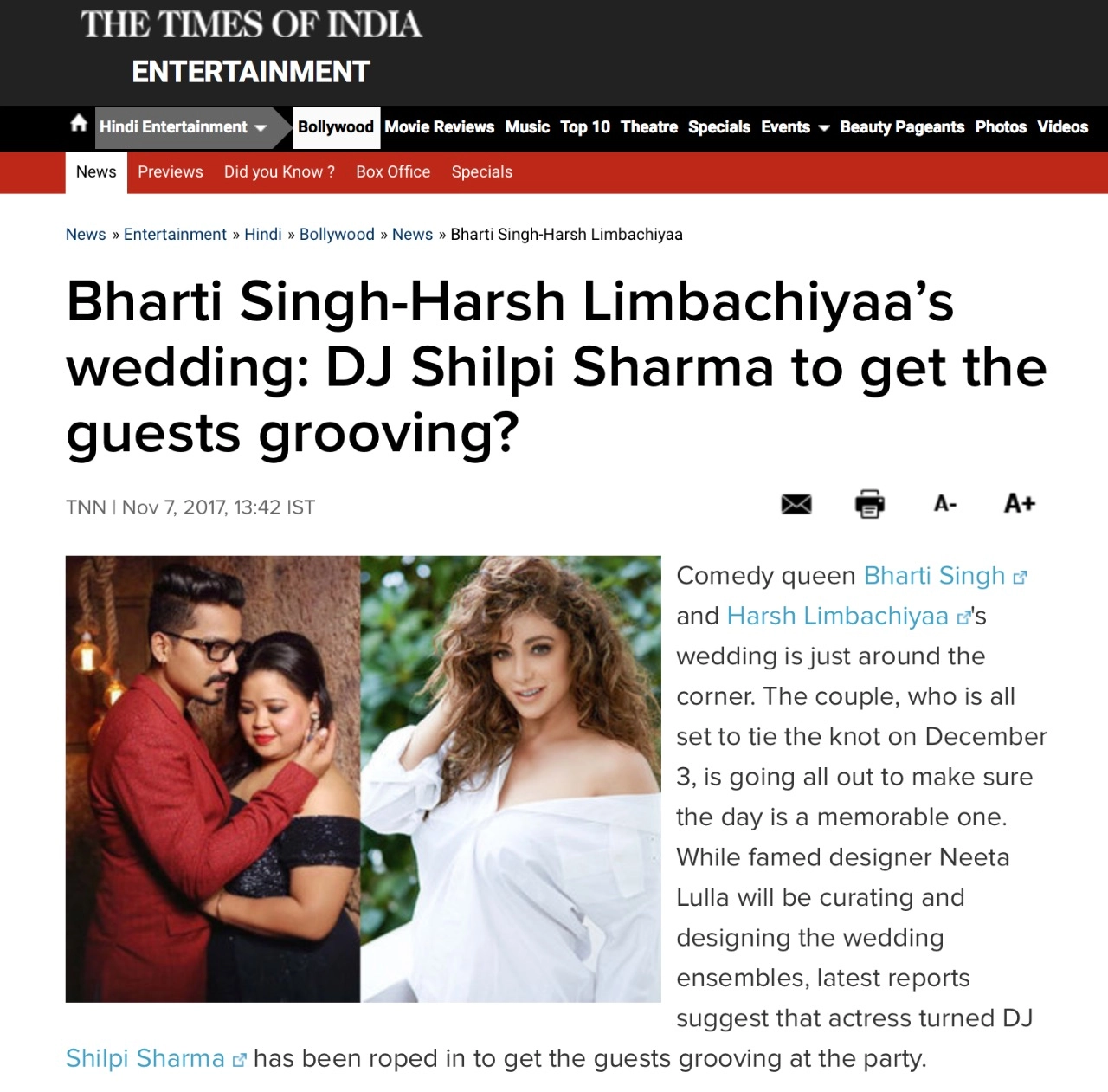 Bharti singh-harsh limbachiyaa's wedding