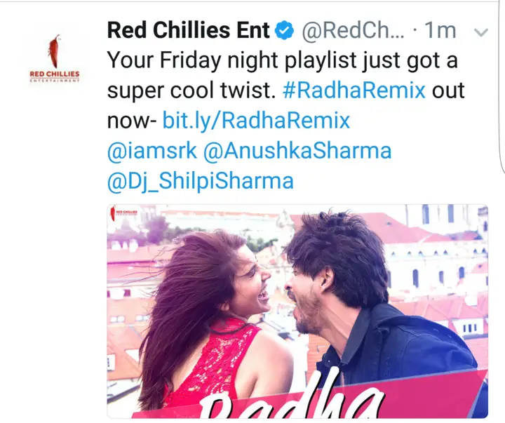 REed chillies entertainment tweeted for dj shilpi sharma