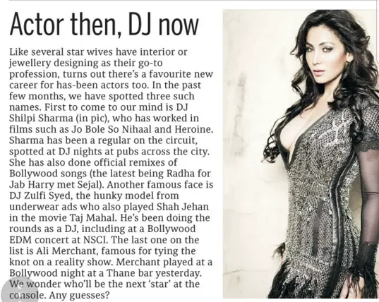 actoer then, DJ now - Shilpi Sharma