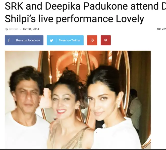 SRK and Deepika Padukone attend the Shilpi's live performance lovely